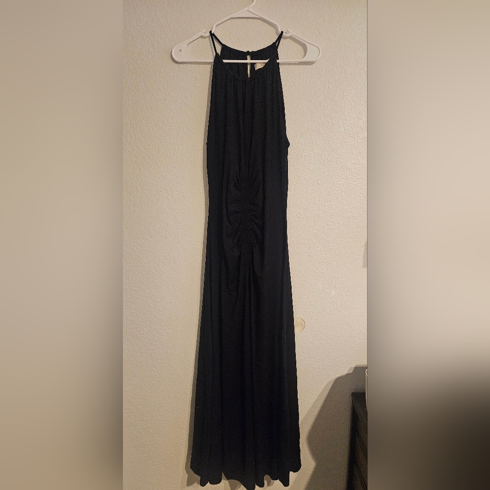 LOFT Black Pleated Dress